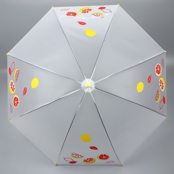 Зонт - трость полуавтоматический «Фрукты», 8 спиц, R = 45 см, рисунок МИКС - фото 1908074260