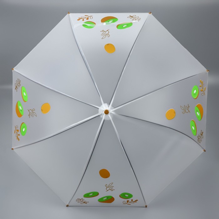 Зонт - трость полуавтоматический «Фрукты», 8 спиц, R = 45 см, рисунок МИКС - фото 1908074258