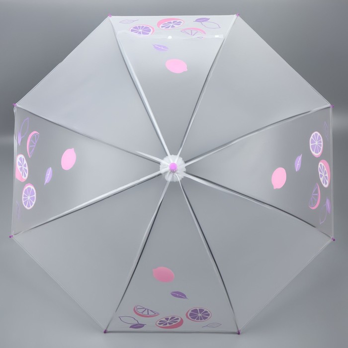 Зонт - трость полуавтоматический «Фрукты», 8 спиц, R = 45 см, рисунок МИКС - фото 1908074259