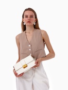 Сумка женская мессенджер TEXTURA на клапане, 26×8.5×14 см, молочная - Фото 13