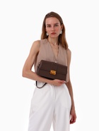 Сумка женская мессенджер TEXTURA на клапане, 26×8.5×14 см, коричневая - Фото 10