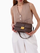 Сумка женская мессенджер TEXTURA на клапане, 26×8.5×14 см, коричневая - Фото 14