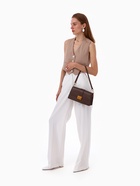 Сумка женская мессенджер TEXTURA на клапане, 26×8.5×14 см, коричневая - Фото 2