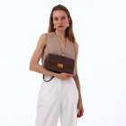 Сумка женская мессенджер TEXTURA на клапане, 26×8.5×14 см, коричневая - Фото 11