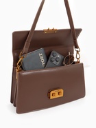 Сумка женская мессенджер TEXTURA на клапане, 26×8.5×14 см, коричневая - Фото 3