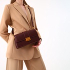 Сумка женская на клапане TEXTURA, средний размер, цвет тёмно-коричневый - фото 43640144