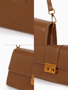 Сумка женская мессенджер TEXTURA на клапане, 26×8.5×14 см, светло-коричневая - Фото 5