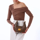 Сумка женская багет TEXTURA на молнии, 24×6.5×13 см, хаки - Фото 2