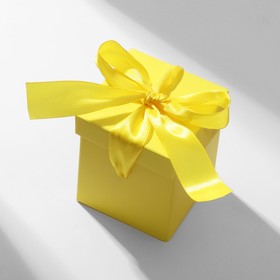 Коробочка подарочная «Презент» 6×6×6, жёлтый