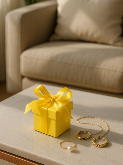 Коробочка подарочная складная «Презент», 6×6×6 см, желтый