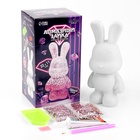 Алмазная мозаика на фигурке с полным заполнением «Зайка», розовый - Фото 5