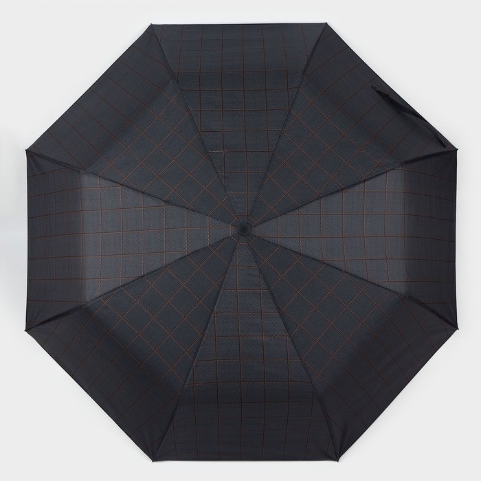 Зонт полуавтоматический «Клетка», эпонж, 3 сложения, 8 спиц, R = 48 см, цвет МИКС - фото 1903707953