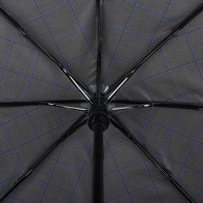 Зонт полуавтоматический «Клетка», эпонж, 3 сложения, 8 спиц, R = 48 см, цвет МИКС
