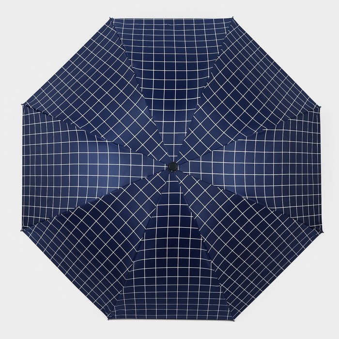 Зонт механический «Крупная клетка», эпонж, 4 сложения, 8 спиц, R = 47 см, цвет МИКС - фото 1883065536