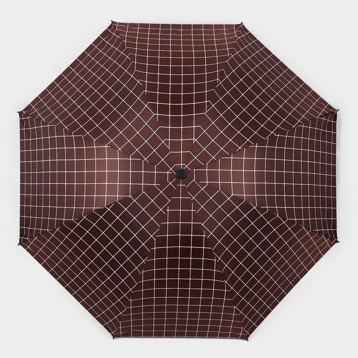 Зонт механический «Крупная клетка», эпонж, 4 сложения, 8 спиц, R = 47 см, цвет МИКС - фото 1883065538