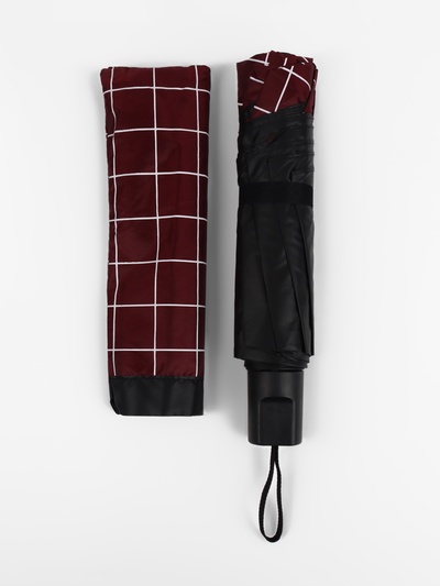 Зонт механический «Крупная клетка», эпонж, 4 сложения, 8 спиц, R=47/55 см, D = 94 см, МИКС