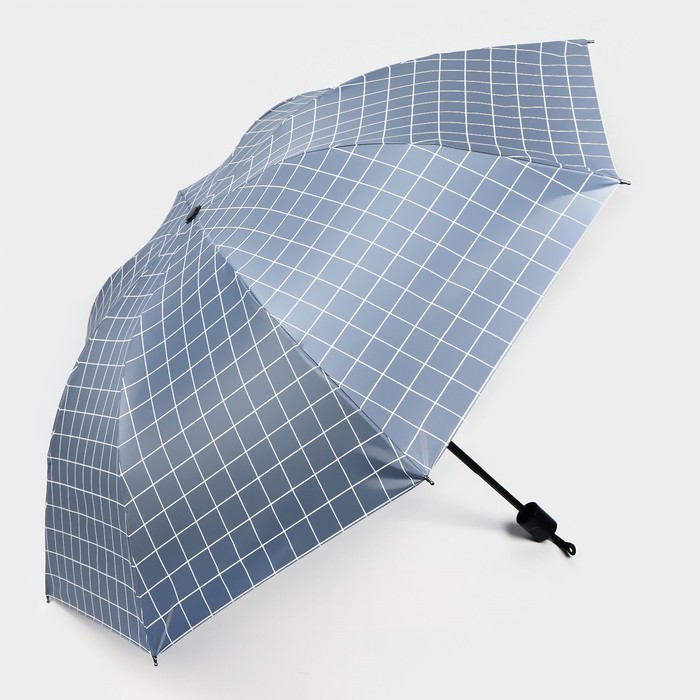 Зонт механический «Крупная клетка», эпонж, 4 сложения, 8 спиц, R = 47 см, цвет МИКС - фото 1905169121