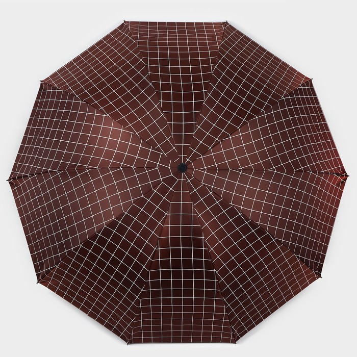 Зонт механический «Крупная клетка», эпонж, 4 сложения, 10 спиц, R = 53 см, цвет МИКС - фото 1906630583