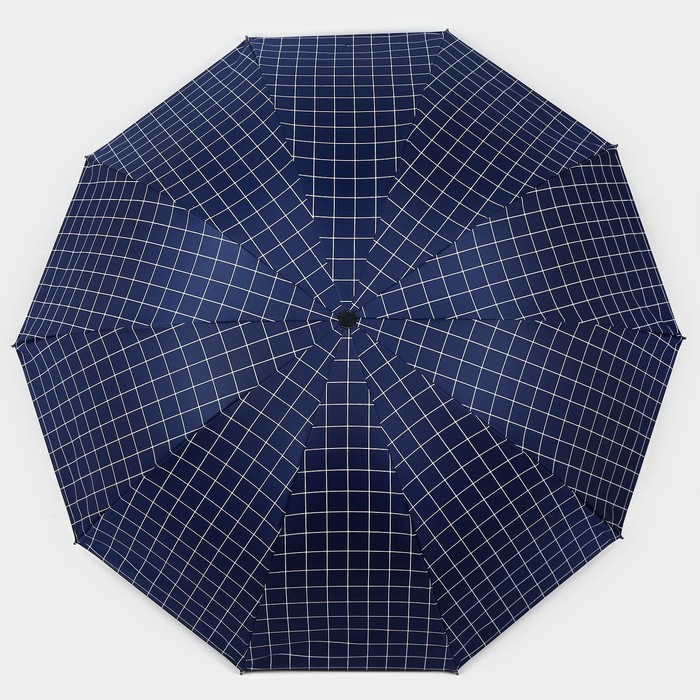 Зонт механический «Крупная клетка», эпонж, 4 сложения, 10 спиц, R = 53 см, цвет МИКС