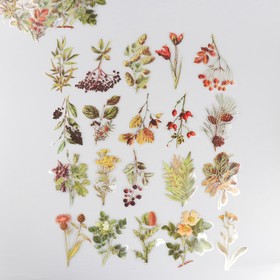 Наклейки для творчества пластик PVC "Осенний сад" набор 40 шт 9х10.5 см