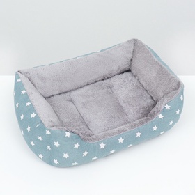 Лежанка для животных «Звезды», 45×30×15 см, серая