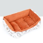 Лежанка для животных + ротанговый коврик, двухсторонняя подушка, 45 х 30 х 15 см - фото 9213287