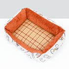 Лежанка для животных + ротанговый коврик, двухсторонняя подушка, 45 х 30 х 15 см - Фото 4
