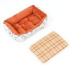 Лежанка для животных + ротанговый коврик, двухсторонняя подушка, 45 х 30 х 15 см - Фото 5