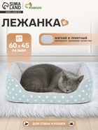 Лежанка для животных «Звезды», 60×45×15 см, серая - Фото 1