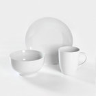Набор посуды Добрушский завод«Бельё», 3 предмета: кружка, тарелка, миска, фарфор, белый - Фото 1