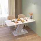 Стол обеденный раздвижной «Аврора», 1200(1600)×750×755 мм, цвет цемент светлый / белый - фото 301365014