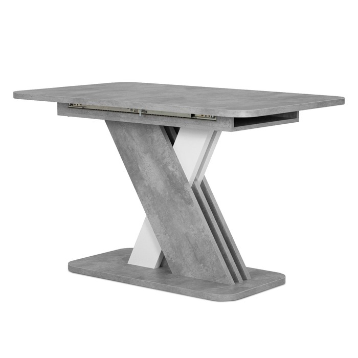 Стол обеденный раздвижной «Аврора», 1200(1600)×750×755 мм, цвет цемент светлый / белый - фото 1906630816