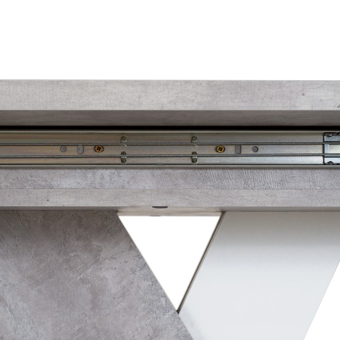 Стол обеденный раздвижной «Аврора», 1200(1600)×750×755 мм, цвет цемент светлый / белый - фото 1906630825