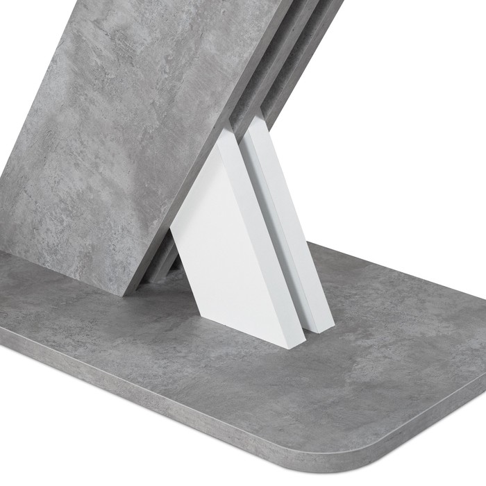 Стол обеденный раздвижной «Аврора», 1200(1600)×750×755 мм, цвет цемент светлый / белый - фото 1906630821