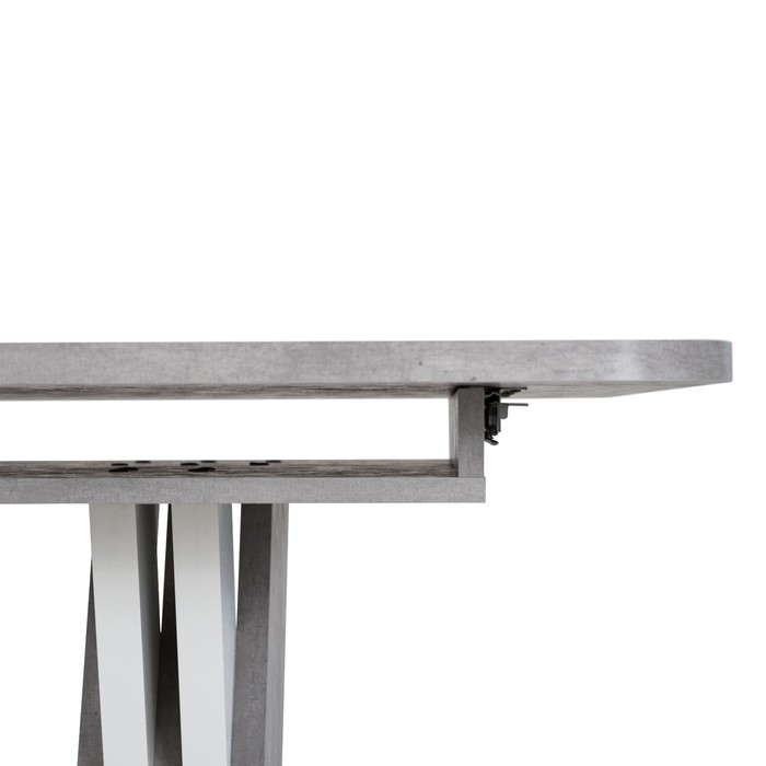 Стол обеденный раздвижной «Аврора», 1200(1600)×750×755 мм, цвет цемент светлый / белый - фото 1906630822