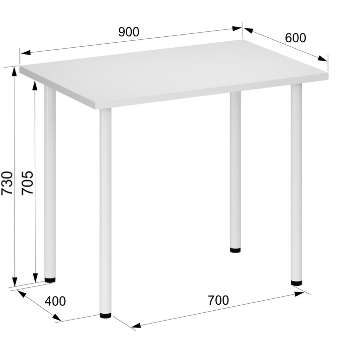 Кухонный стол «Лайт 1», 600×900×730 мм, цвет белый - фото 1906630848