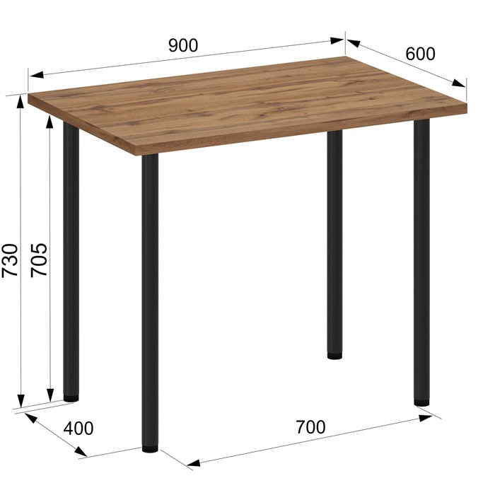 Кухонный стол «Лайт 1», 600×900×730 мм, цвет дуб вотан - фото 1906630854