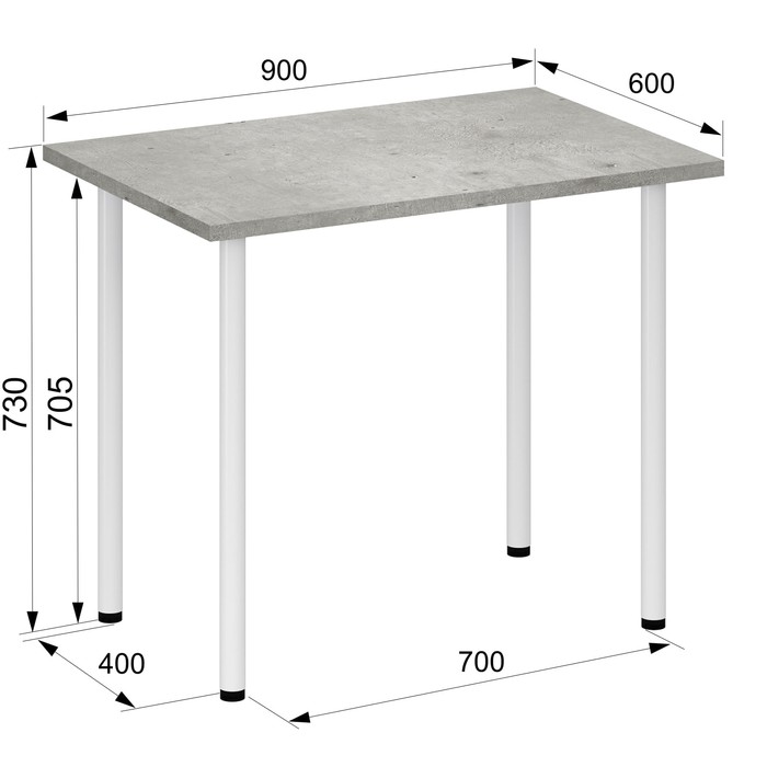 Кухонный стол «Лайт 1», 600×900×730 мм, цвет метрополитан грей - фото 1906630863