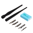 Набор перьев, 5 штук, нержавейка с 2-мя держателями + ластик на блистере - Фото 4