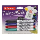 Набор маркеров для ткани 4 цвета, Luxor "Fabric", 1-2 мм, пулевидный, в блистере - фото 12027714
