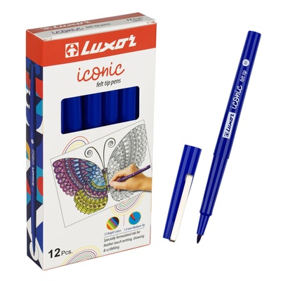 Ручка капиллярная Luxor "Iconic M" узел 1.0 мм, чернила синие