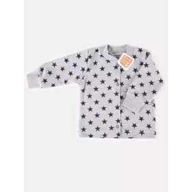Кофточка детская на кнопках Топотушки «Звездопад», рост 68 см, цвет серый