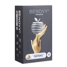 Перчатки медицинские латексные "Benovy", размер L, нестериальные, неопудренные, 50 пар. (комплект 50 шт) - фото 26537192