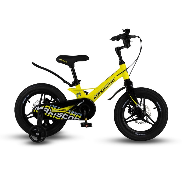 Велосипед 14'' Maxiscoo Space Deluxe Plus, цвет жёлтый матовый - Фото 1