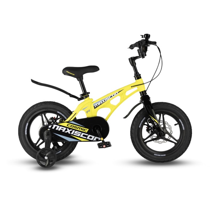 Велосипед 14'' Maxiscoo Cosmic Deluxe Plus, цвет жёлтый матовый - Фото 1