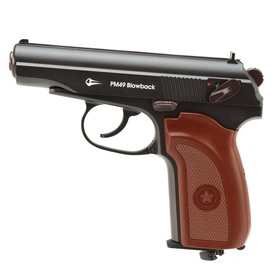 Пистолет пневматический «BORNER ПМ49» blowback, кал. 4.5 мм, 3 Дж, до 128 м/с  (артикул 10360561)  большой выбор товаров оптом и в розницу по низким ценам с доставкой