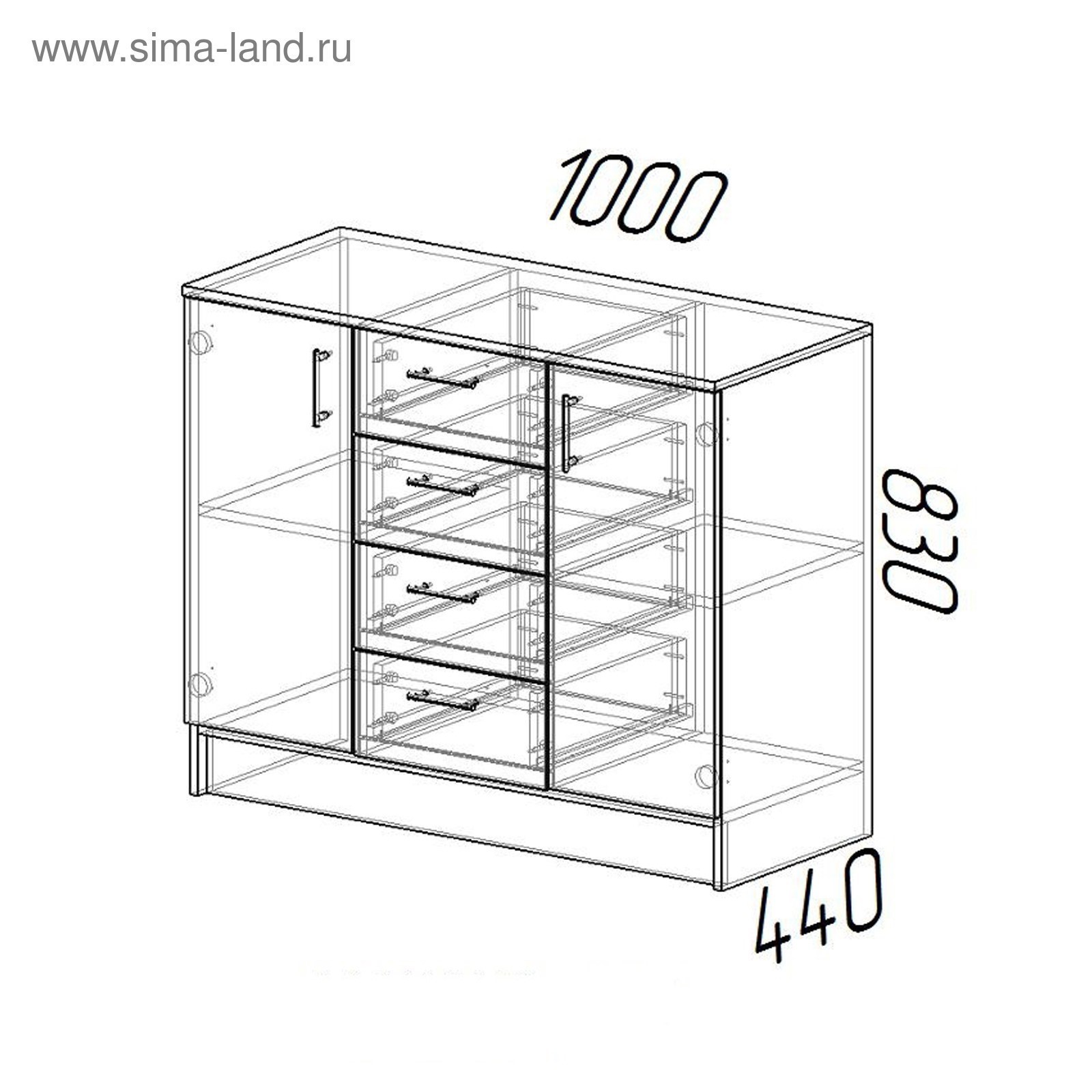 Комод к1000 2д белый