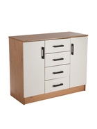 Комод для хранения «Эра. К1000–2Д», 4 ящика, 2 дверцы, 1000×430×830 мм, цвет дуб вотан/белый - Фото 3