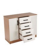 Комод для хранения «Эра. К1000–2Д», 4 ящика, 2 дверцы, 1000×430×830 мм, цвет дуб вотан/белый - Фото 4