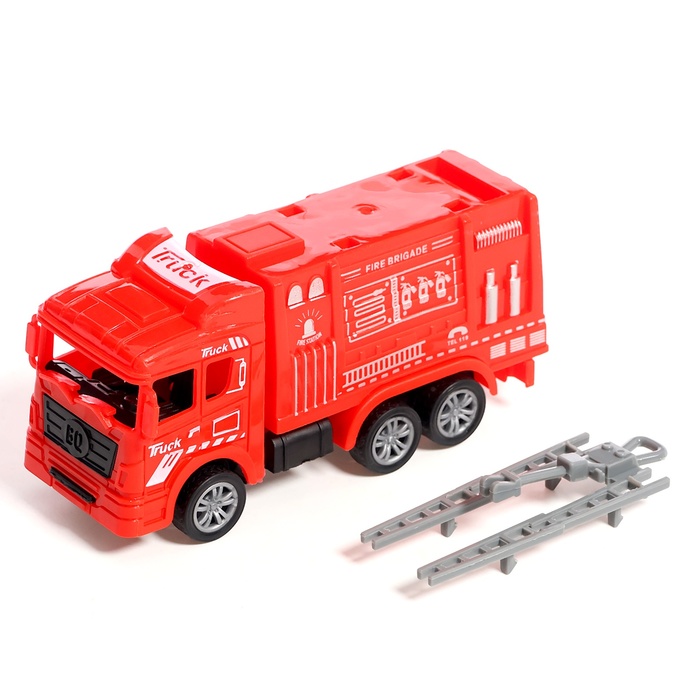 Игровой набор «Пожарная служба», инерция, 5 грузовиков в комплекте - фото 1906632665